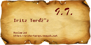 Iritz Teréz névjegykártya
